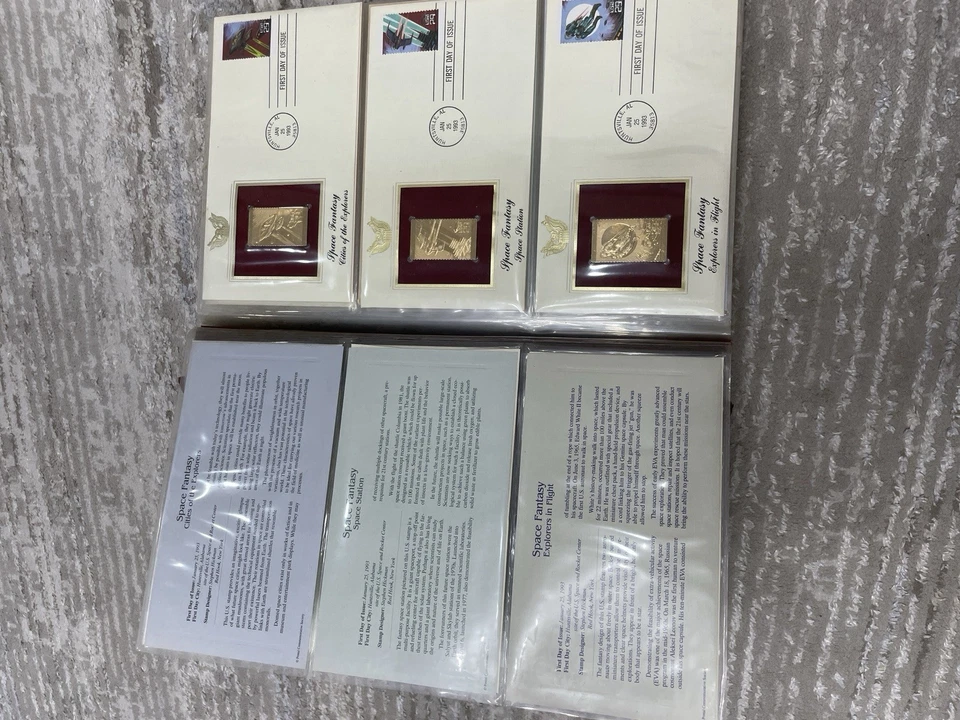 Réplicas doradas de estampillas de Estados Unidos réplicas de prueba en oro de 22kt (21 estampillas) Foto 4 de 4