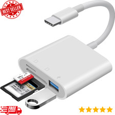 USB-C SD Card Reader for iPhone 15 16 Pro Max  SD TF Adapter with USB Port