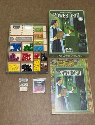 2012 Power Grid Game Upgrade Wooden Insert Organizer Card Sleeves Resource Trays