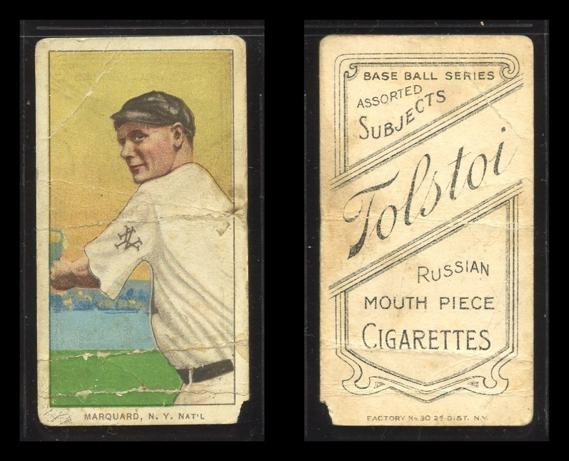 T206 Rube Marquard Pitching HOF ~~ PR condition ~~ Tolstoi back