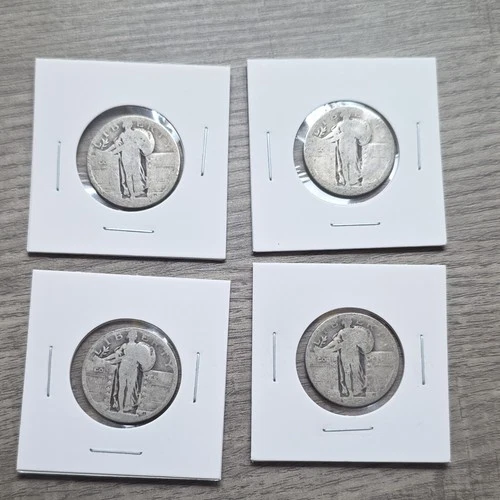Standing Liberty Silver Quarters Lot of 4 Circulated US Coins