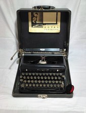 MACCHINA da Scrivere Nera Portatile "ROYAL Model O" vintage anni 30 con Custodia