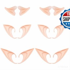 GREAT LUCKY Fairy Pixie Elf Ears Soft Pointed Tips 6 Pair Halloween