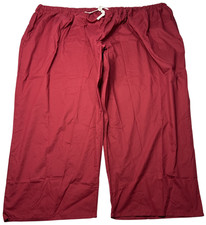 Scrub Pants Unisex 10XL Burgundy Solid 3 Pocket Elastic Waistband Medical NWOT