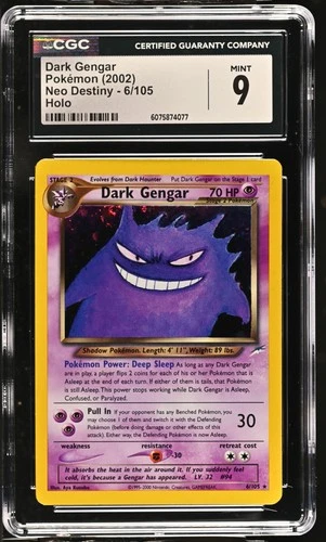 CGC 9 MINT Dark Gengar 2002 Neo Destiny 6/105 Holo SWIRL Pokemon Card
