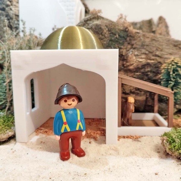 Casa Playmobil Belén árabe medieval con corral. Impresión 3D