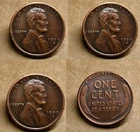 3PC 1909-S VDB Lincoln Wheat Cent Penny Rare Sought As shown in the figure
