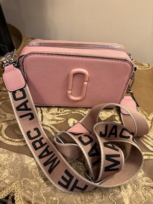 Marc Jacobs Pink Small Double-Zip Crossbody Bag Logo Strap Silver Hardware
