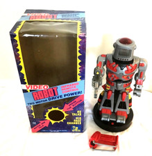 Video Robot by Toy Island with Infrared Remote w/Original Box  Gun, 17.5"
