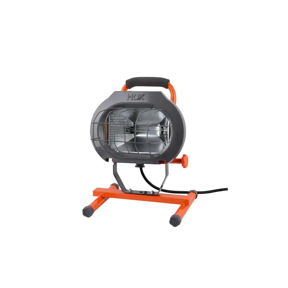 HDX 600-Watt Halogen Portable Work Light w/ Adjustable Head, 5 ft
