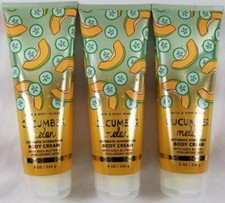 Bath Body Works CUCUMBER MELON Shea Hydration Body Cream 8 oz Lot 3 Hyaluronic