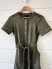 Banana Republic Women’s Short Sleeve Vegan Suede Shirt Dress Size 4P