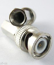 100pcs Twist-on BNC Male RG6 RG6-U RF Connector Nickel Plated for CCTV Cameras