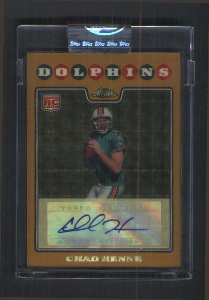 COH☆ 2008 Topps Chrome Chad Henne gold superfractor encased