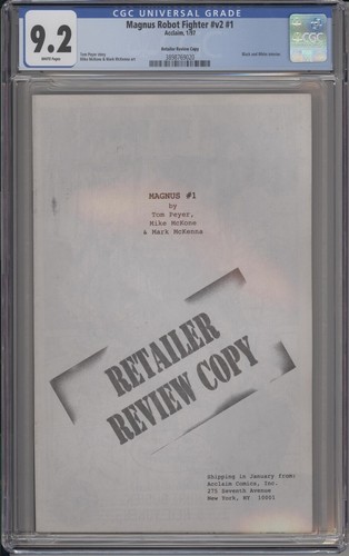 MAGNUS, ROBOT FIGHTER #1 -CGC 9.2 -REVIEW EDITION/ BLACK & WHITE - RARE
