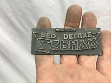 Vintage Lead Reversed  Printing Letterpress Printers Block RED DELUXE ZEPHYR