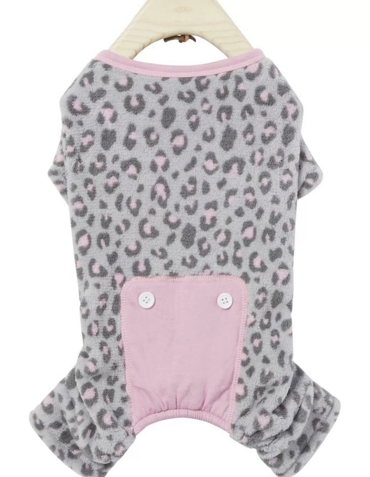 WagATude Pink Fleece Animal Print Dog Pajamas Pet Apparel L eBay