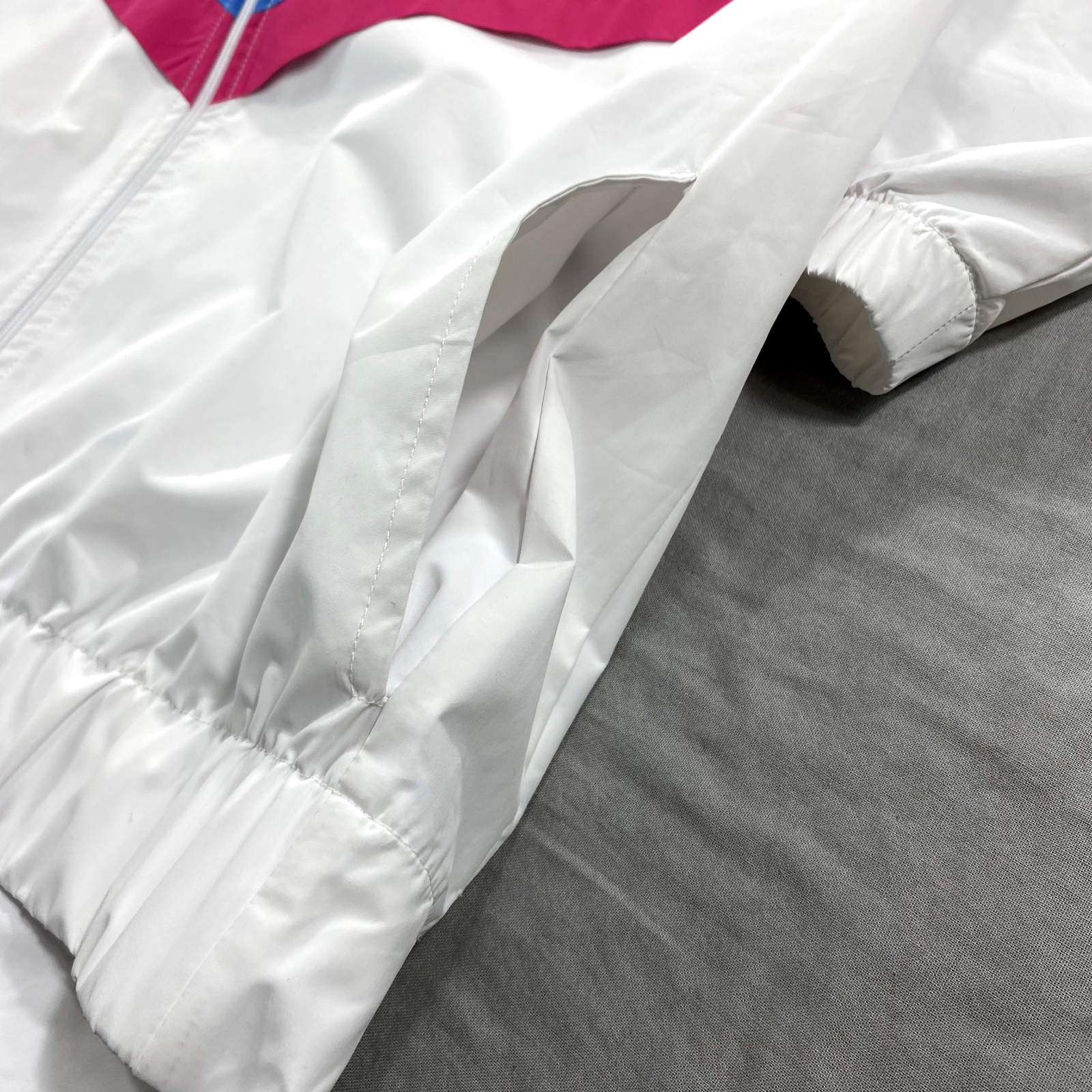 Giacca sportiva Fila donna grande bianca a righe giacca a vento full zip cappuccio donna