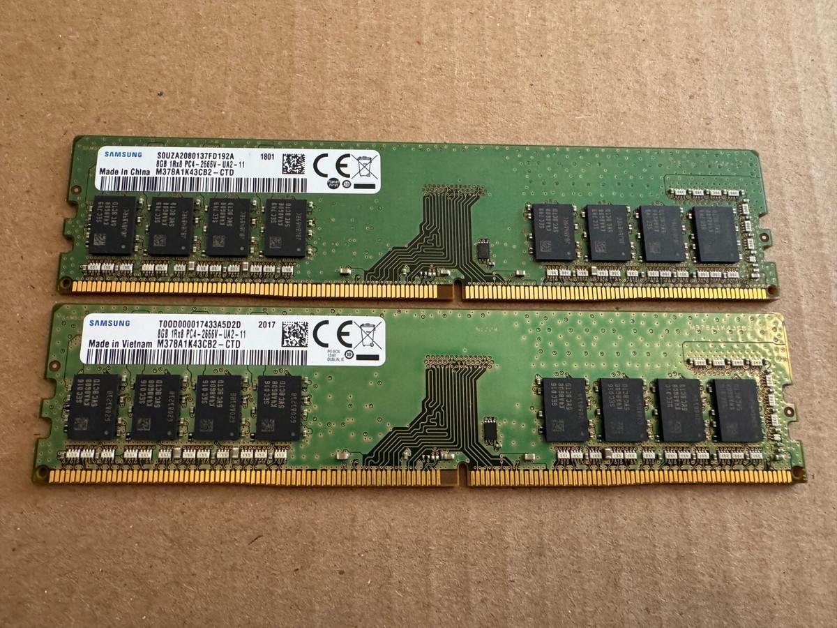 Samsung 16GB (2x8GB) DDR4 2666MHz Desktop Ram Memory (M378A1K43CB2