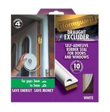  EPDM Draught Excluder Self Adhesive Rubber Door Window Seal Roll 10m P White