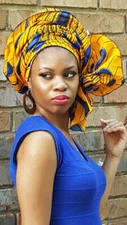 Peacock African Print Head wrap-DPH3816