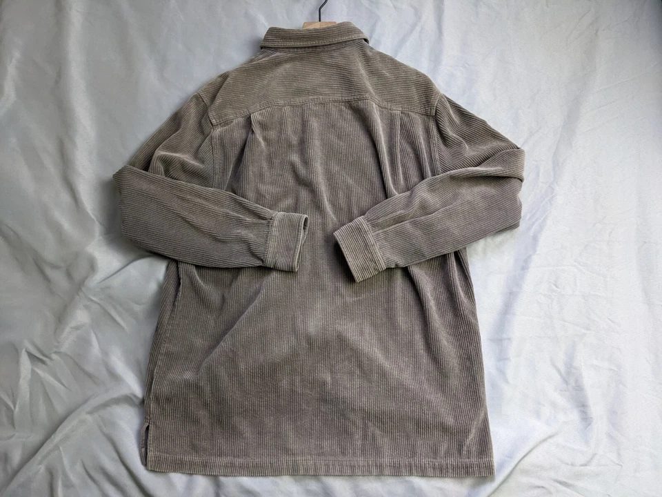 Camisa Nat Nast Taupe Pana Mezcla Seda Abotonada Manga Larga Para Hombre Talla XL Foto 4 de 4