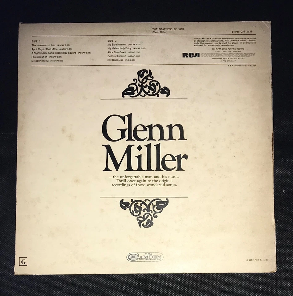 GLENN MILLER - THE NEARNESS OF YOU LP RECORDS - Image 2 of 3