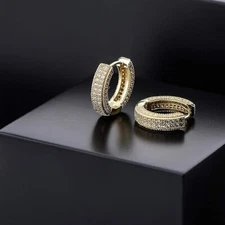 #1Aretes 14K Brincos Femininos Pendientes Joyeria Fina de Moda De Oro Para Mujer