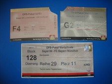 3x Tickets Bayer Leverkusen 1860 München Bayern Stuttgart Eintrittskarten Pokal