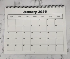 2026 Blank Calendar - 8.5" x 11" Ready to DECORATE, STAMP, DESIGN YOUR WAY