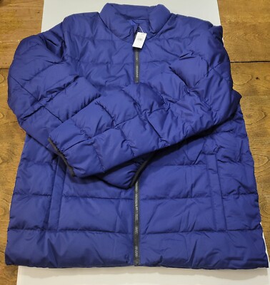 Gap Cold Control Mens Puffer Jacket Large Blue Reg Full Zip Up Long Sleeve ~ New