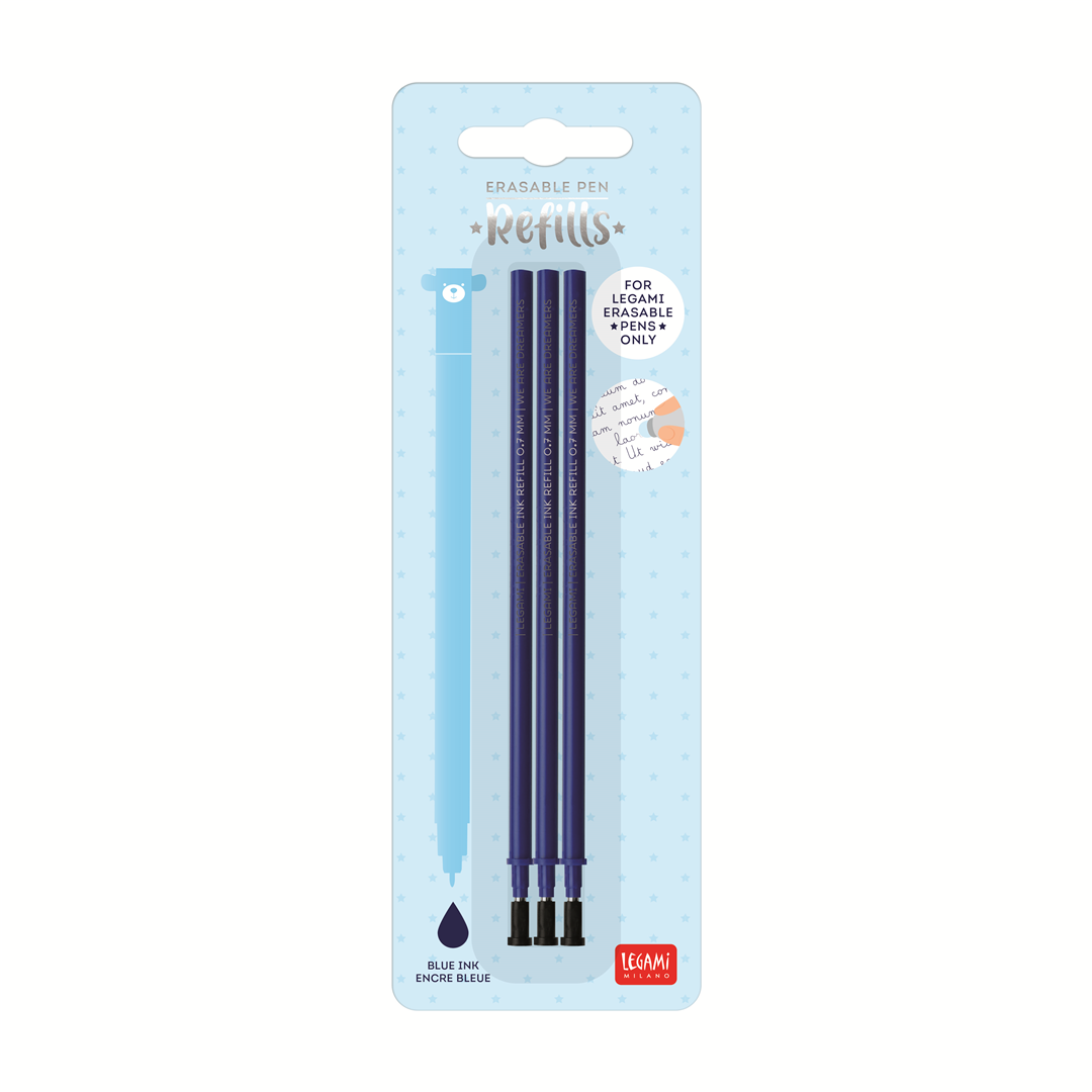 (30 ricariche) BLU 10x3 REFILLS x Penna Cancellabile Ricaricabile LEGAMI MILANO
