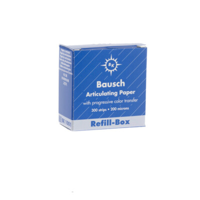 Bausch .008'' (200 microns) Blue Articulating Paper 300 Strips Refill Box BK1001