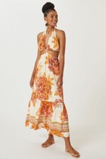 Anthropologie Farm Rio Cutout Floral Maxi Dress Size XL