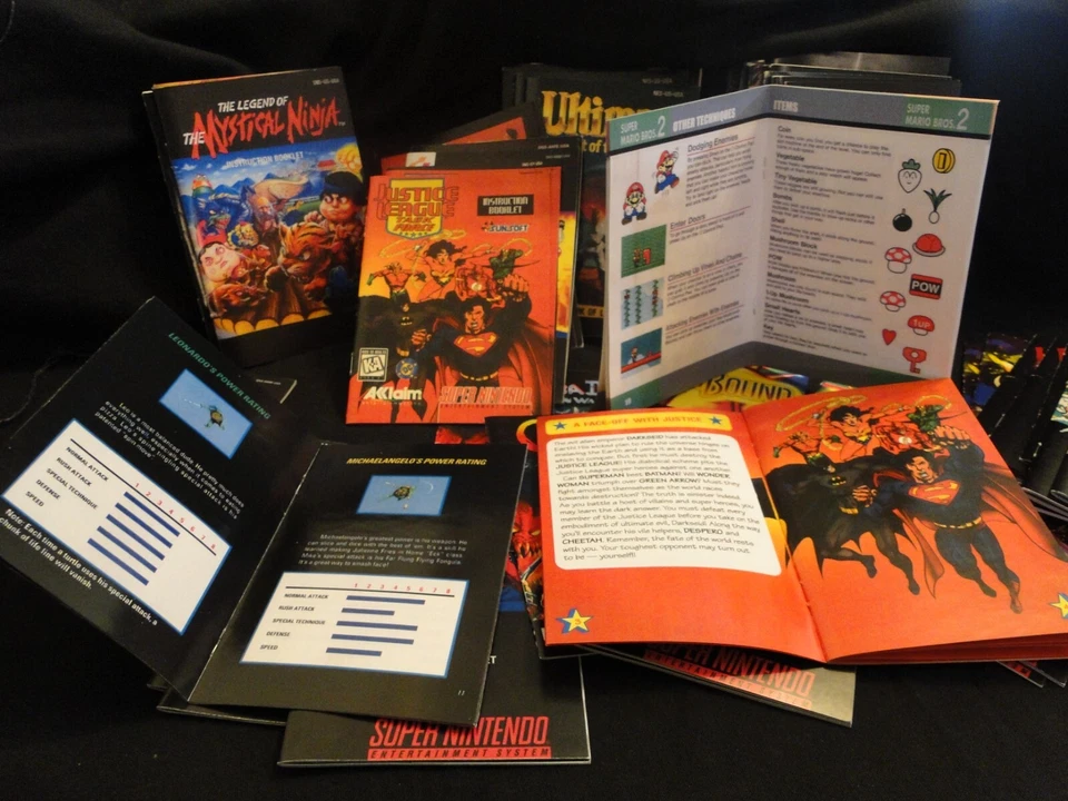 K-U New Fan Art custom made Lot Super Nintendo SNES Manual High Quality You Pick - Image 2 of 2