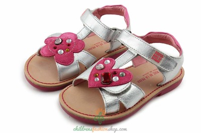 Agatha Ruiz De La Prada Girl leather Sandals (142946 Plata) Made in Spain
