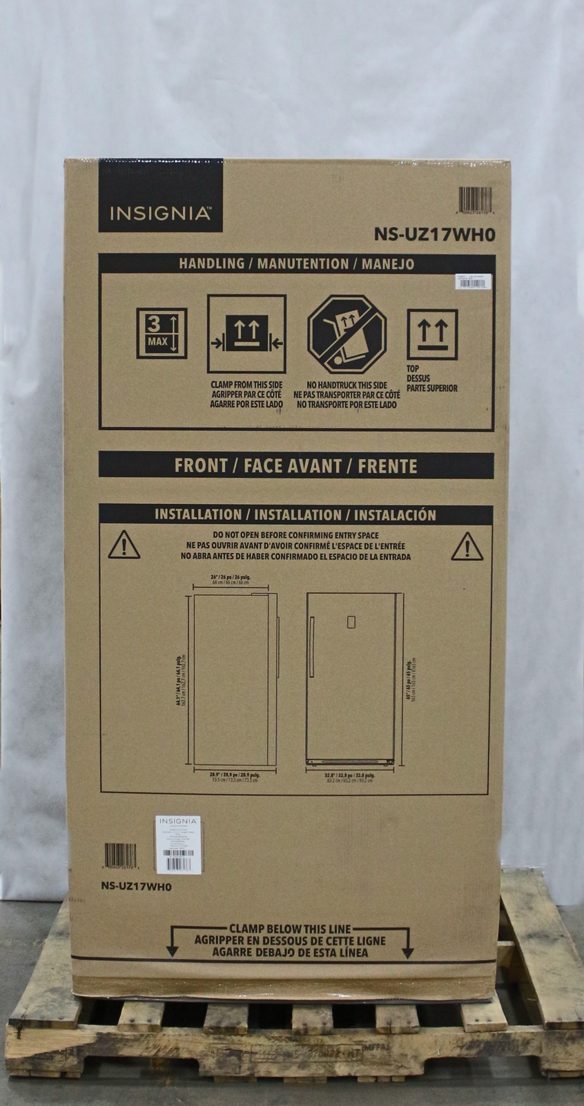 INSIGNIA 17 CU FT GARAGE READY UPRIGHT FREEZER NSUZ17WHO NEW