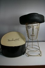 Vintage Grosgrain Black Hat 1960s Union Made  Sally Victor New York Hatbox