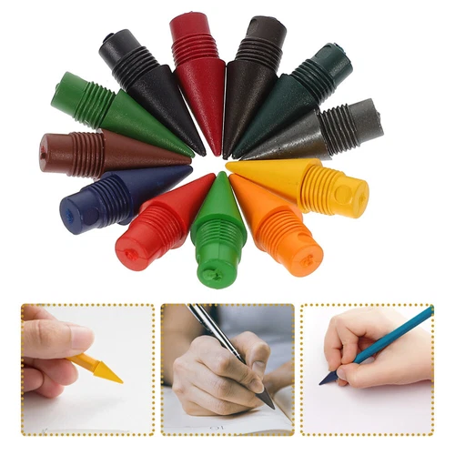  24 Pcs Colored Pencil Tips Pupils Student Everlasting Refill Replaceable