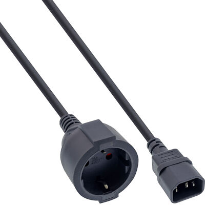 40er Bulk-Pack InLine  Netz Adapter Kabel, Kaltger. C14 auf Schutzkont. BU