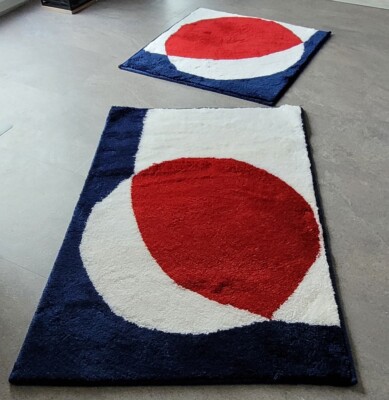 Sanwood Point Blau-Weiss-Rot Badteppich  60x90cm. Florhöhe: 15 mm