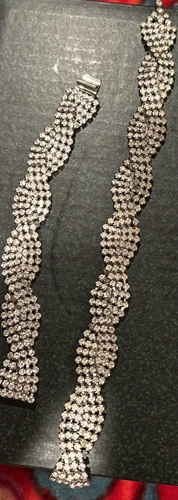 Vtg 1950’s RHINESTONE CHOKER NECKLACE & Bracelet SET,  ~COSTUME JEWELRY