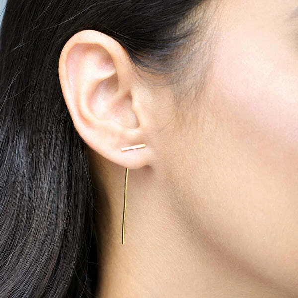 Gold line shop earrings