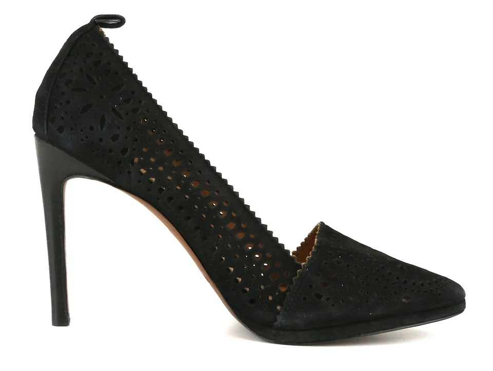 Rachel Zoe Valentina Black Suede Pump Heels Z5703* Women's Size 6 - Image 3 of 4