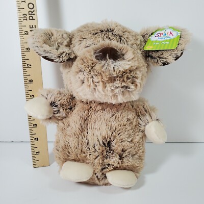 Spark Create Imagine 11'' Brown Dog Crinkle Ears Rattle Soft Plush Stuffed Animal