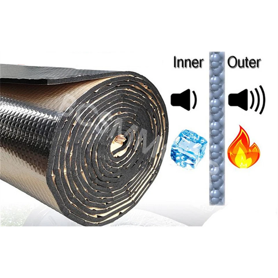 Heat Shield Dynamat Sound Deadener Car Hood 10mm Foam Mat PE Alumium Shield 1Pcs Foto 2 de 4