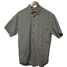 Oobe Cream/Blue Plaid Shirt Size Medium