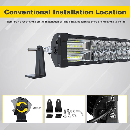 For 1987-95 Jeep Wrangler YJ 52" LED Light Bar Mounting Brackets + 4" LED Pods - Picture 4 of 8