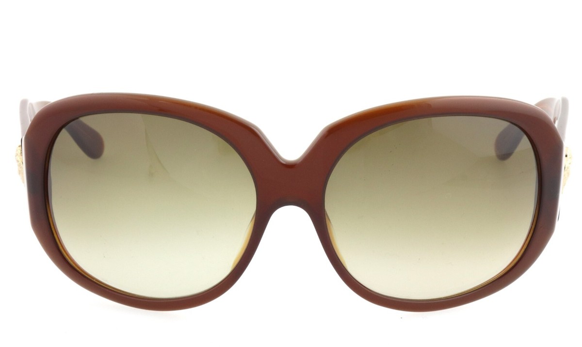 New VERSACE VE 4052 402/13 61mm Brown Gold Medusa Oversized  display picture 1