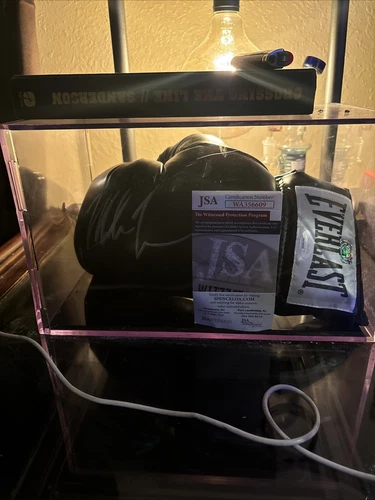 Mike Tyson Signed Auto Autograph Everlast Black Boxing Glove JSA COA
